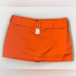 Express Vibrant Orange Belted Skirt